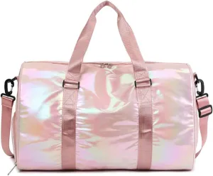 Gym Bag for Women,Sports Travel Duffel Bag, Weekender Overnight Bag with Wet Pocket and Shoes Compartment for Women, Travel,Workout,Gym, Yoga G10 (Pink)