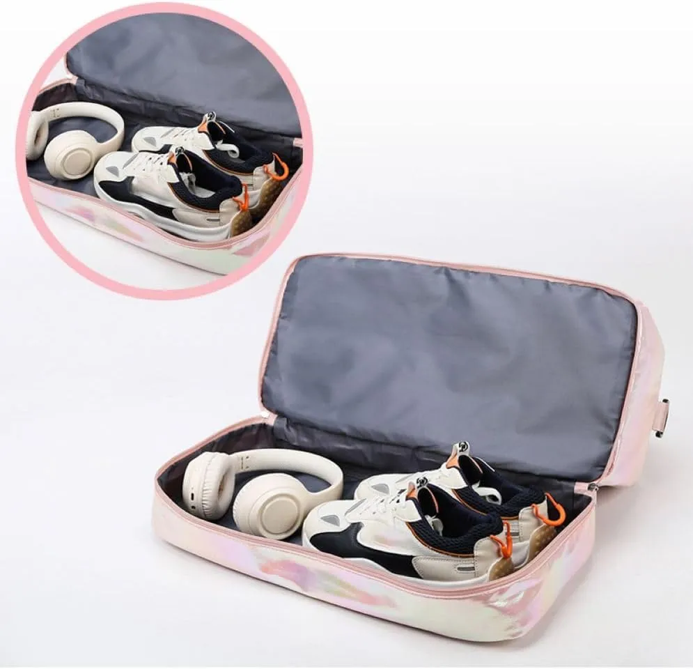 Gym Bag for Women,Sports Travel Duffel Bag, Weekender Overnight Bag with Wet Pocket and Shoes Compartment for Women, Travel,Workout,Gym, Yoga G17 (Pink)