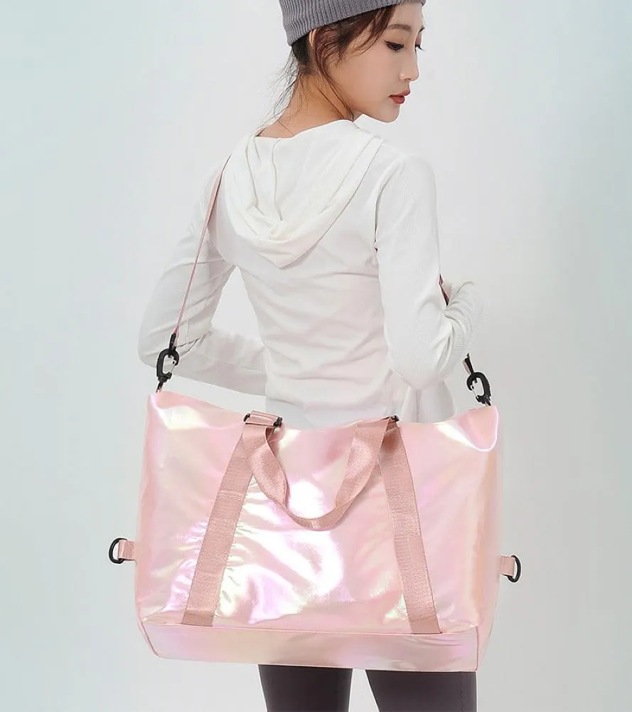 Gym Bag for Women,Sports Travel Duffel Bag, Weekender Overnight Bag with Wet Pocket and Shoes Compartment for Women, Travel,Workout,Gym, Yoga zmn085 (Pink)