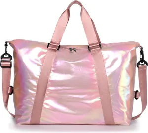 Gym Bag for Women,Sports Travel Duffel Bag, Weekender Overnight Bag with Wet Pocket and Shoes Compartment for Women, Travel,Workout,Gym, Yoga zmn085 (Pink)