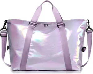 Gym Bag for Women,Sports Travel Duffel Bag, Weekender Overnight Bag with Wet Pocket and Shoes Compartment for Women, Travel,Workout,Gym, Yoga zmn085 (Purple)
