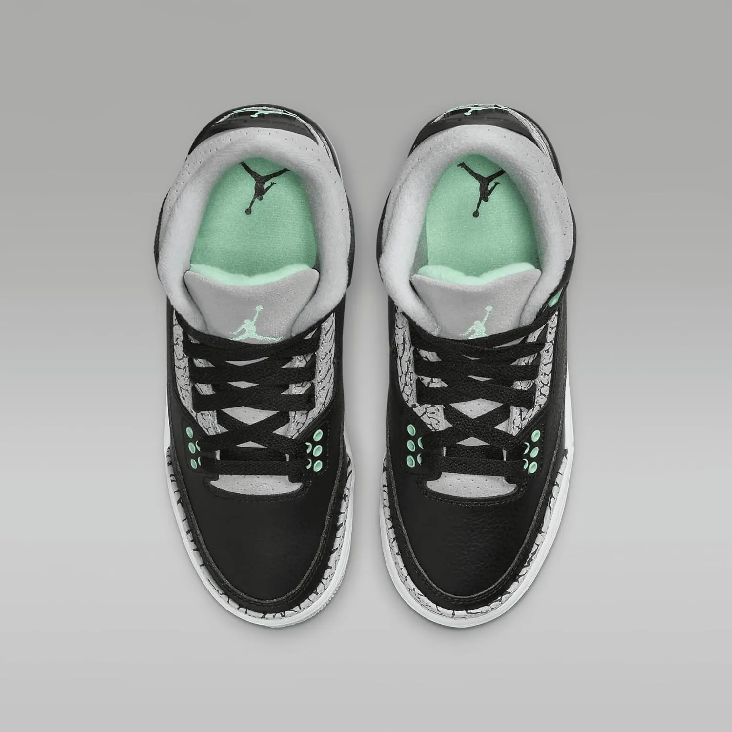 Jordan Big Kid's 3 Retro Black/Green Glow-Wolf Grey (DM0967 031)