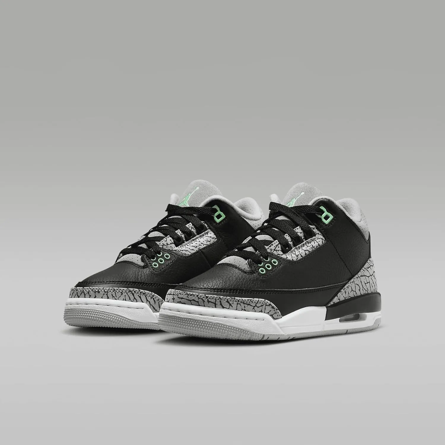 Jordan Big Kid's 3 Retro Black/Green Glow-Wolf Grey (DM0967 031)