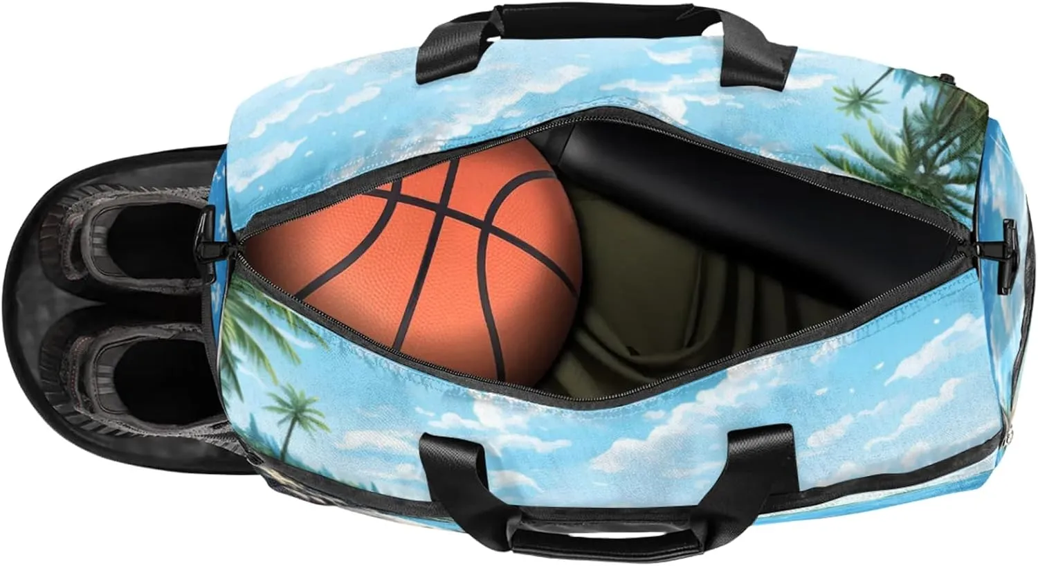 Landscape 43L Gym Duffle Bag for men with Shoe Compartment, Beach Overnight Weekender Bag for Women with Shoulder Strap, Ideal for Travel, Gym, Sports
