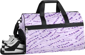 Lavender Sports Gym Bag with Wet Pocket & Shoes Compartment Waterproof Workout Duffel Bag for Women and Men Weekender Overnight Duffle Bag Travel Carry-on Tote