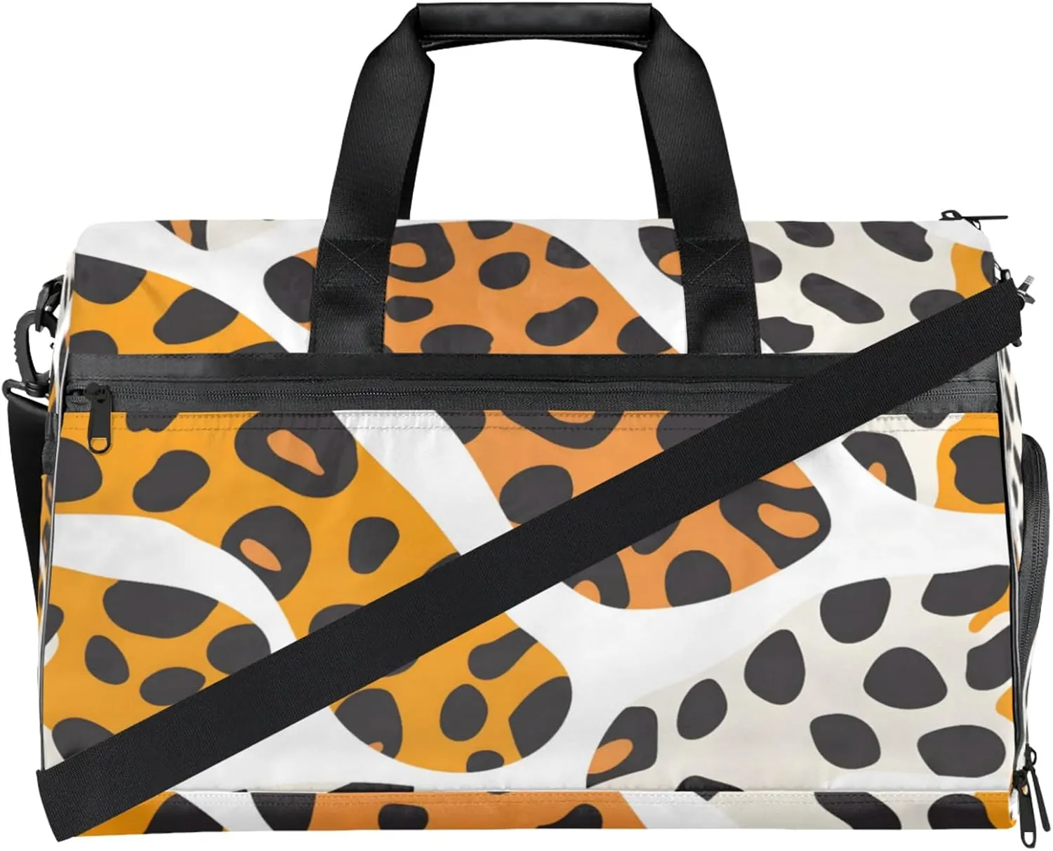 Leopard Travel Duffle Bag Large Gym Tote Bag for Women, Weekender Bag Carry on Bag for Airplane, Graffiti Pattern Personal Item Travel Bag