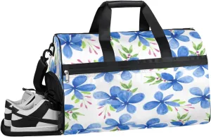 Little Flower Sports Gym Bag with Wet Pocket & Shoes Compartment Waterproof Workout Duffel Bag for Women and Men Weekender Overnight Duffle Bag Travel Carry-on Tote
