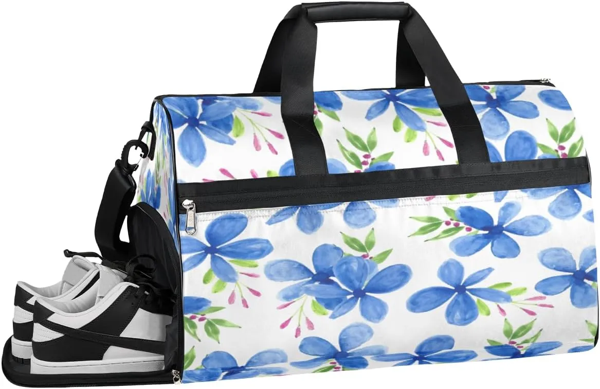 Little Flower Sports Gym Bag with Wet Pocket & Shoes Compartment Waterproof Workout Duffel Bag for Women and Men Weekender Overnight Duffle Bag Travel Carry-on Tote