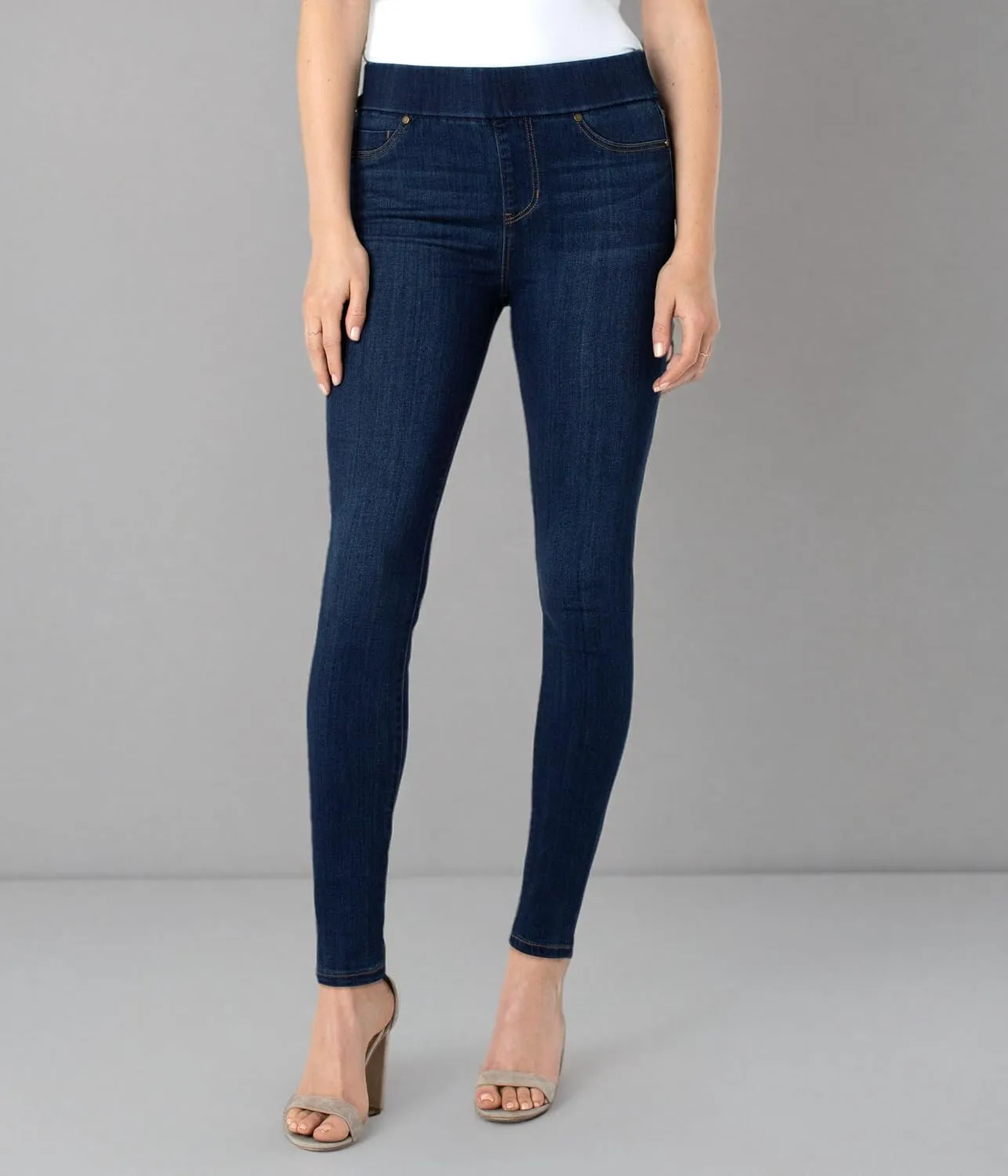 Liverpool Los Angeles Sienna Skinny Jean Womens Leggings in Dynasty Dark - Cotton Blend - Faux Front Pockets