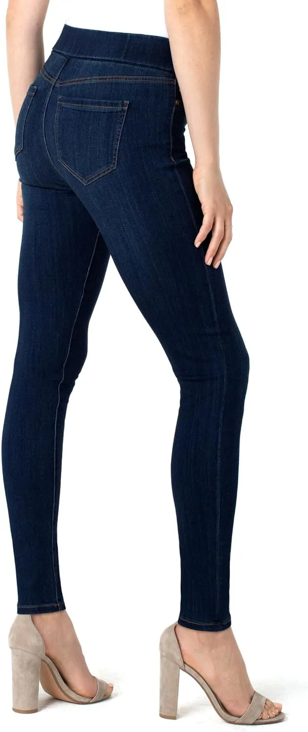 Liverpool Los Angeles Sienna Skinny Jean Womens Leggings in Dynasty Dark - Cotton Blend - Faux Front Pockets