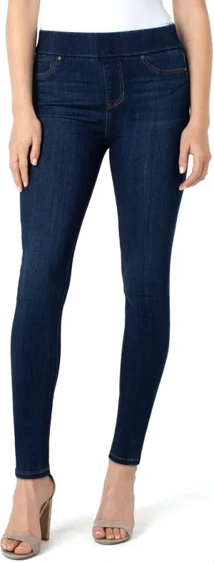Liverpool Los Angeles Sienna Skinny Jean Womens Leggings in Dynasty Dark - Cotton Blend - Faux Front Pockets