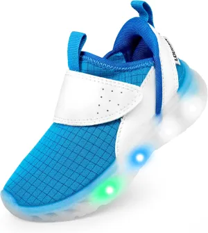 LOUGSIN Boys Girls Light Up Shoes Lightweight Breathable Comfort Tennis Zyteo Walking Running Sneakers for Toddler Little Kids