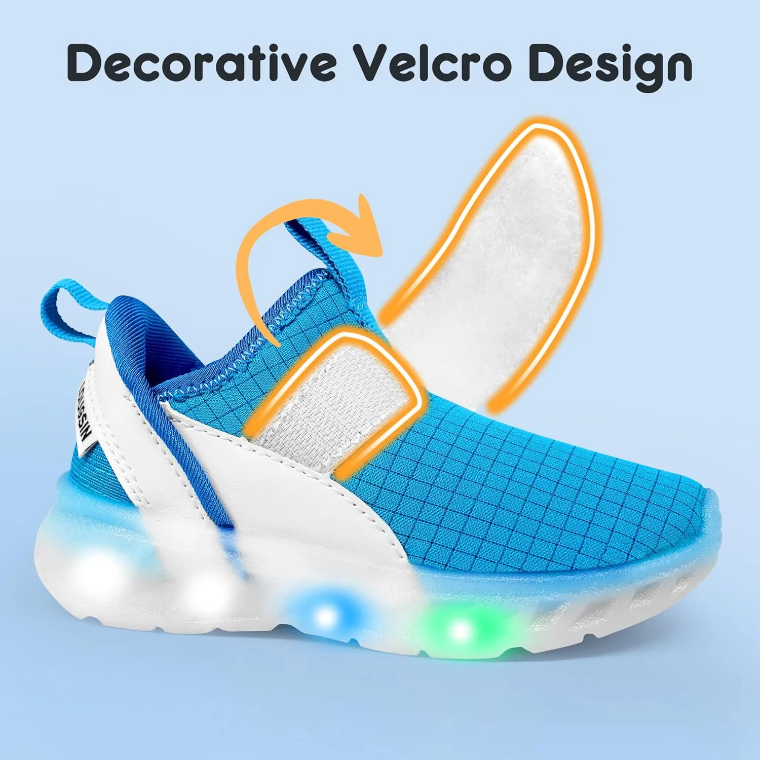 LOUGSIN Boys Girls Light Up Shoes Lightweight Breathable Comfort Tennis Zyteo Walking Running Sneakers for Toddler Little Kids