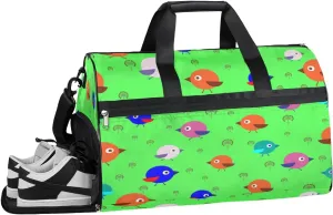 Lovely Bird Sports Gym Bag with Wet Pocket & Shoes Compartment Waterproof Workout Duffel Bag for Women and Men Weekender Overnight Duffle Bag Travel Carry-on Tote