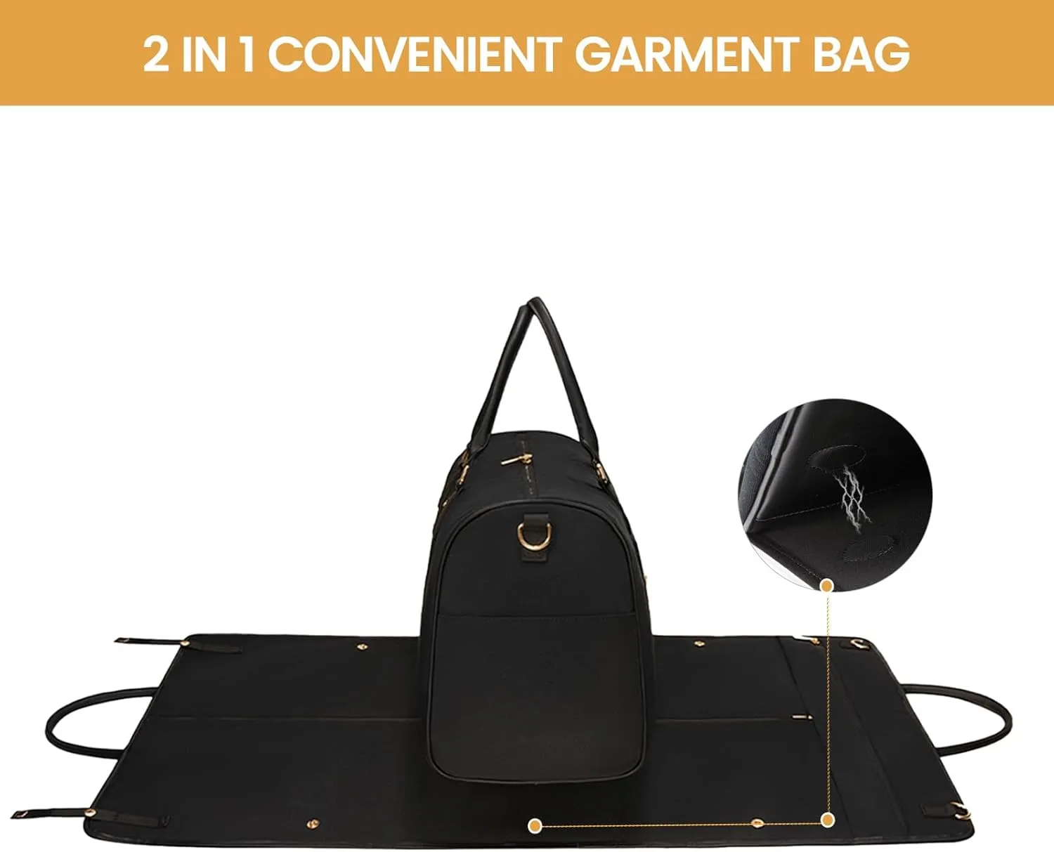 LOVEVOOK Garment Bags for Travel,3 in 1 Carry on Garment Duffle Bags for Travel with Shoe Pouch,Hanging Suitcase Suit Dress
