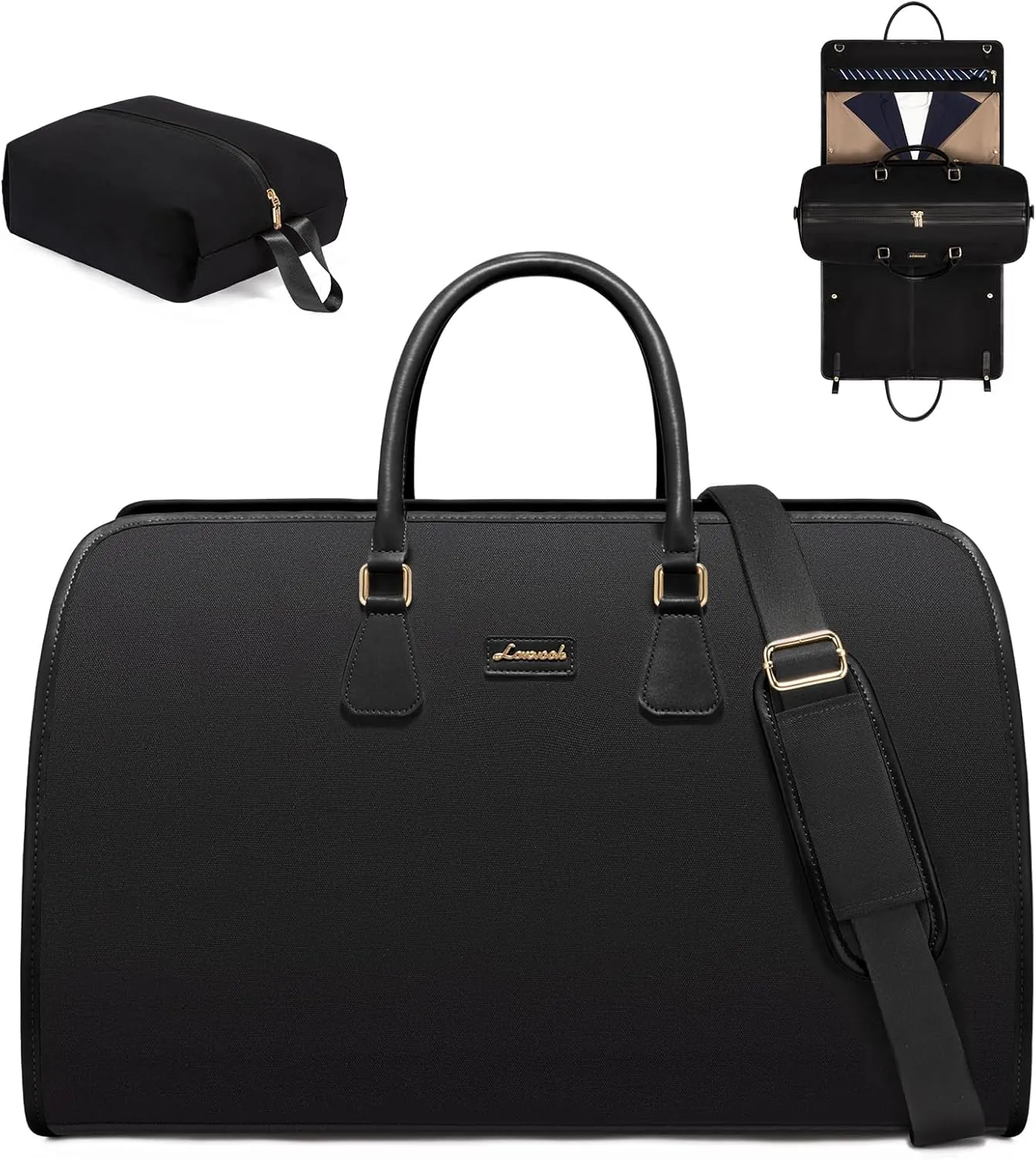 LOVEVOOK Garment Bags for Travel,3 in 1 Carry on Garment Duffle Bags for Travel with Shoe Pouch,Hanging Suitcase Suit Dress