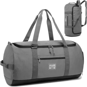 Lyweem Travel Duffle Bag for Men 60L Sports Duffel Bag Large Size Weekender Overnight Bag for Women Multifunctional Unisex Gym Bags with Shoes Compartment, Gray, 60L, Travel Duffle, Sports Duffel, Gym