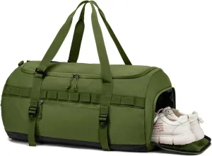 Lyweem Travel Duffle Bag for Men 60L Sports Duffel Bag Large Size Weekender Overnight Bag for Women Multifunctional Unisex Gym Bags with Shoes Compartment, Tactical-Green, 60L-molle