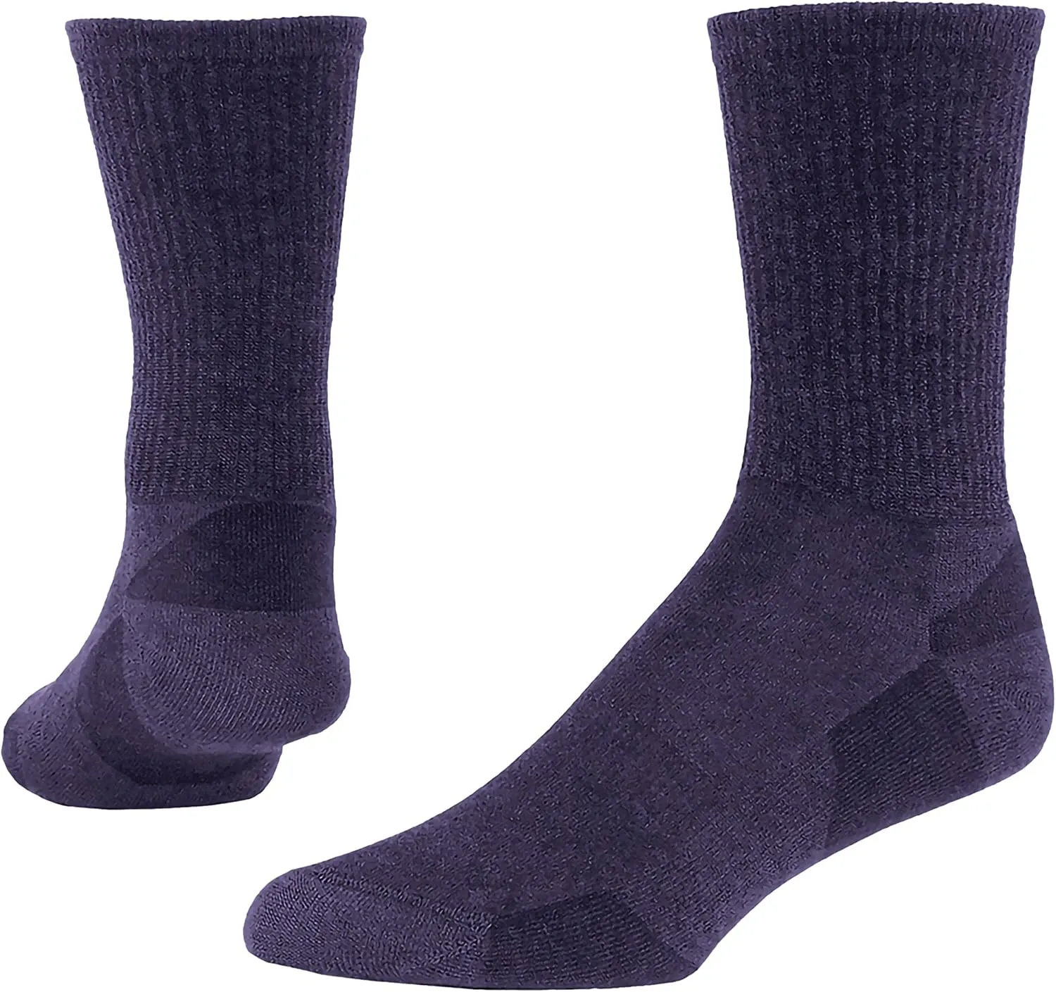 Maggie's Organic Dark Urban Hiker Crew Wool Socks - Moisture Wicking - for Light Workout, Running and Walking