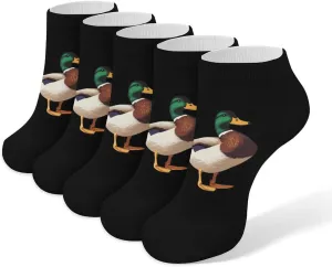 Mallard Duck 5 Pairs Low Cut Ankle Socks for Men Women Athletic Running Socks No Show Breathable