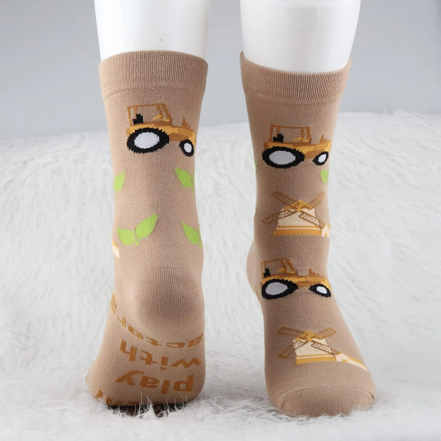 MBMSO 2 Pairs Farming Socks I Still Play with Tractors Socks Funny Farmer Gift Farm Owner Gifts Tractor Lover Gift Socks