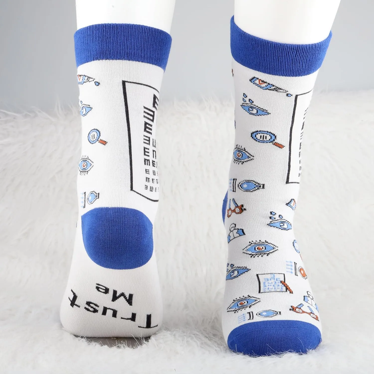 MBMSO Funny Ophthalmologist Socks - 2 Pairs 'Trust Me I'm an Ophthalmologist' Eye Doctor & Ophthalmic Assistant Gifts