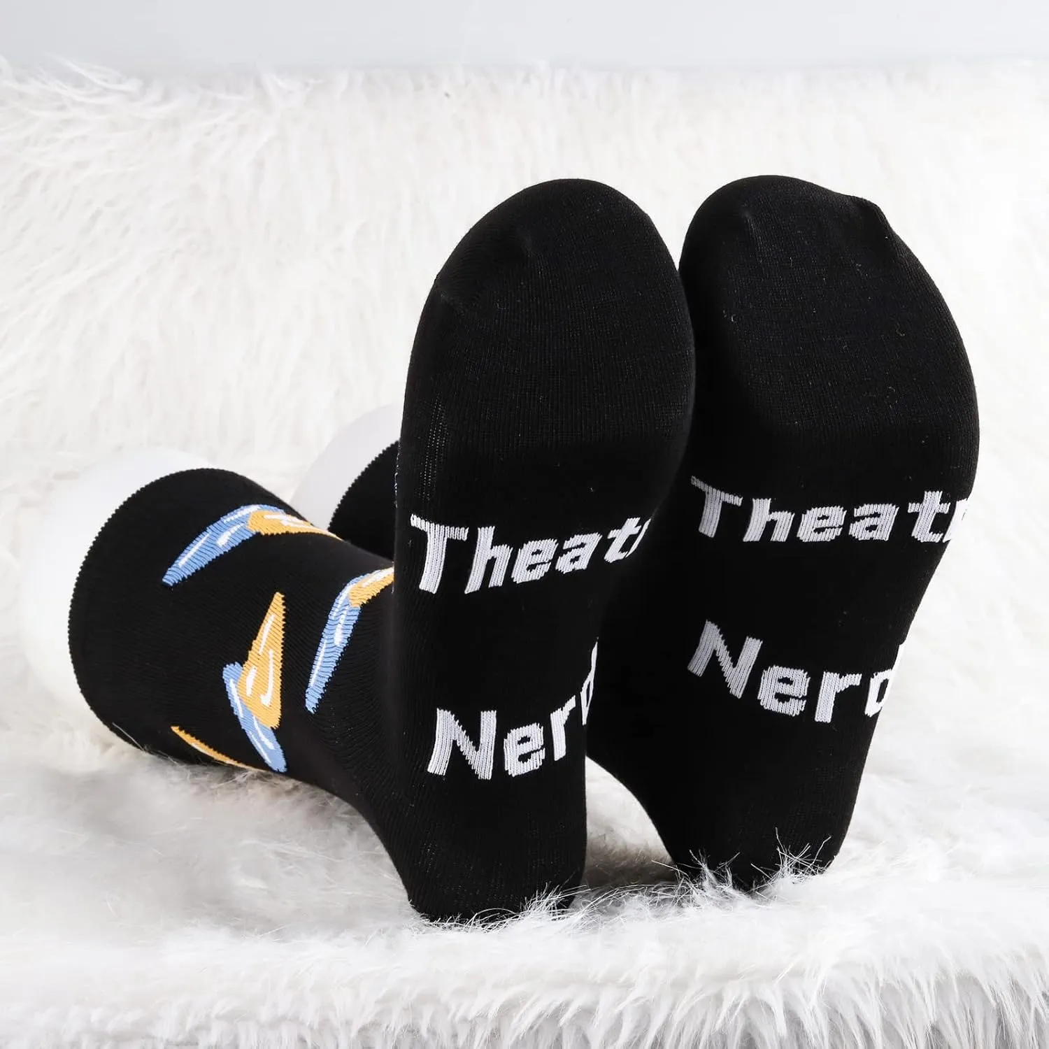 MBMSO Theatre Nerd Gifts: 2 Pairs Drama Masks Socks - Funny Gifts for Drama Lover, Teacher, Thespian