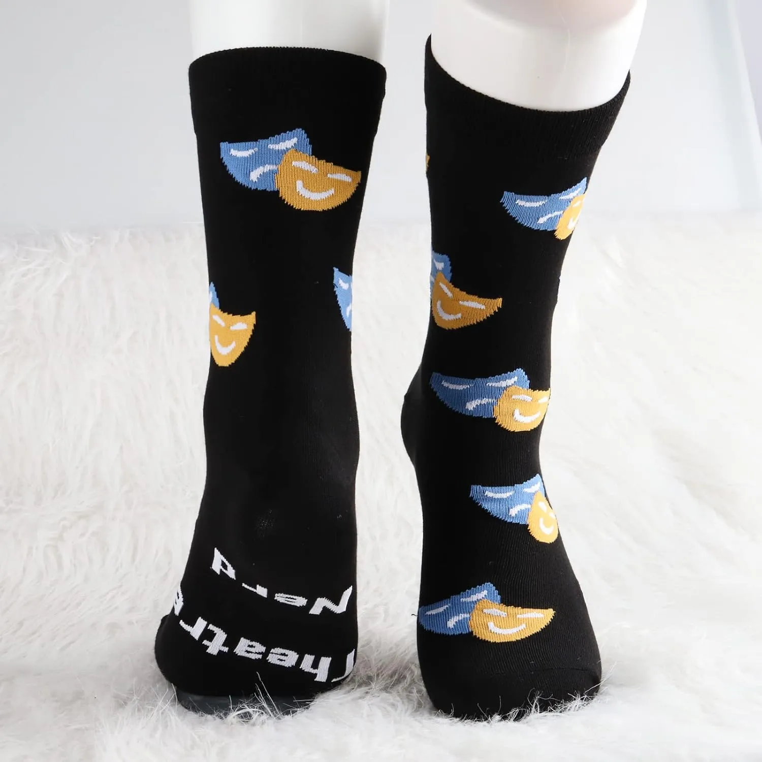 MBMSO Theatre Nerd Gifts: 2 Pairs Drama Masks Socks - Funny Gifts for Drama Lover, Teacher, Thespian