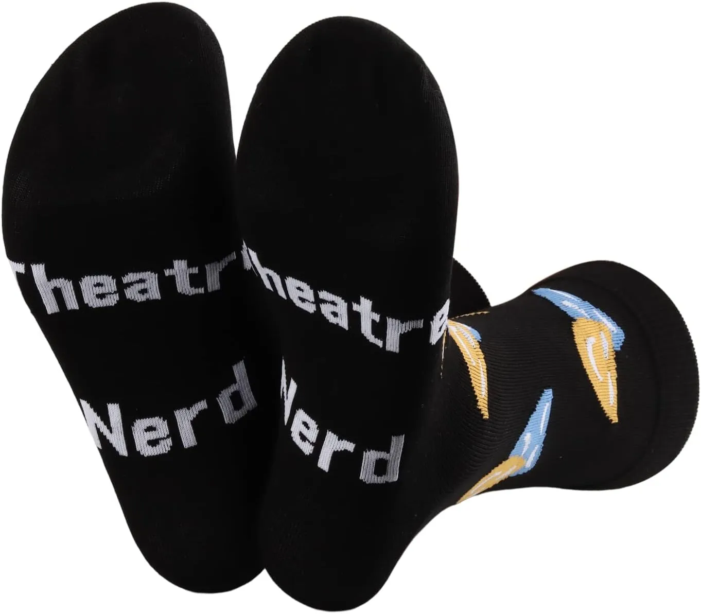 MBMSO Theatre Nerd Gifts: 2 Pairs Drama Masks Socks - Funny Gifts for Drama Lover, Teacher, Thespian