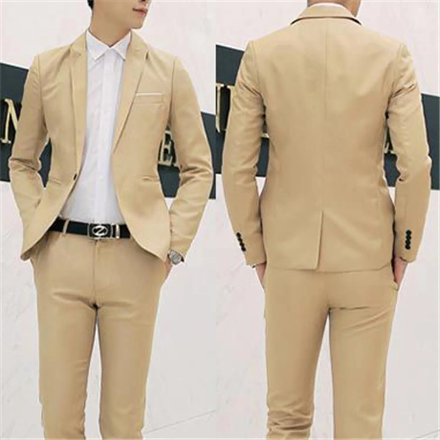 Men's Suit Jacket One Button Slim Fit Sport Coat Business Daily Blazer