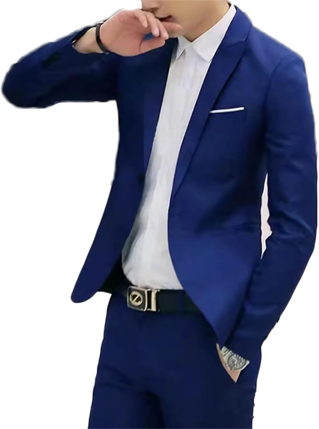 Men's Suit Jacket One Button Slim Fit Sport Coat Business Daily Blazer