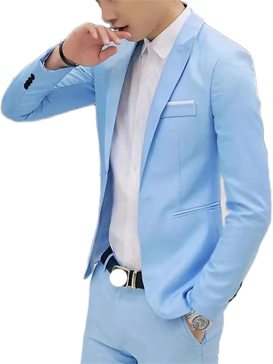 Men's Suit Jacket One Button Slim Fit Sport Coat Business Daily Blazer