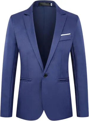Men's Suit Jacket One Button Slim Fit Sport Coat Business Daily Blazer