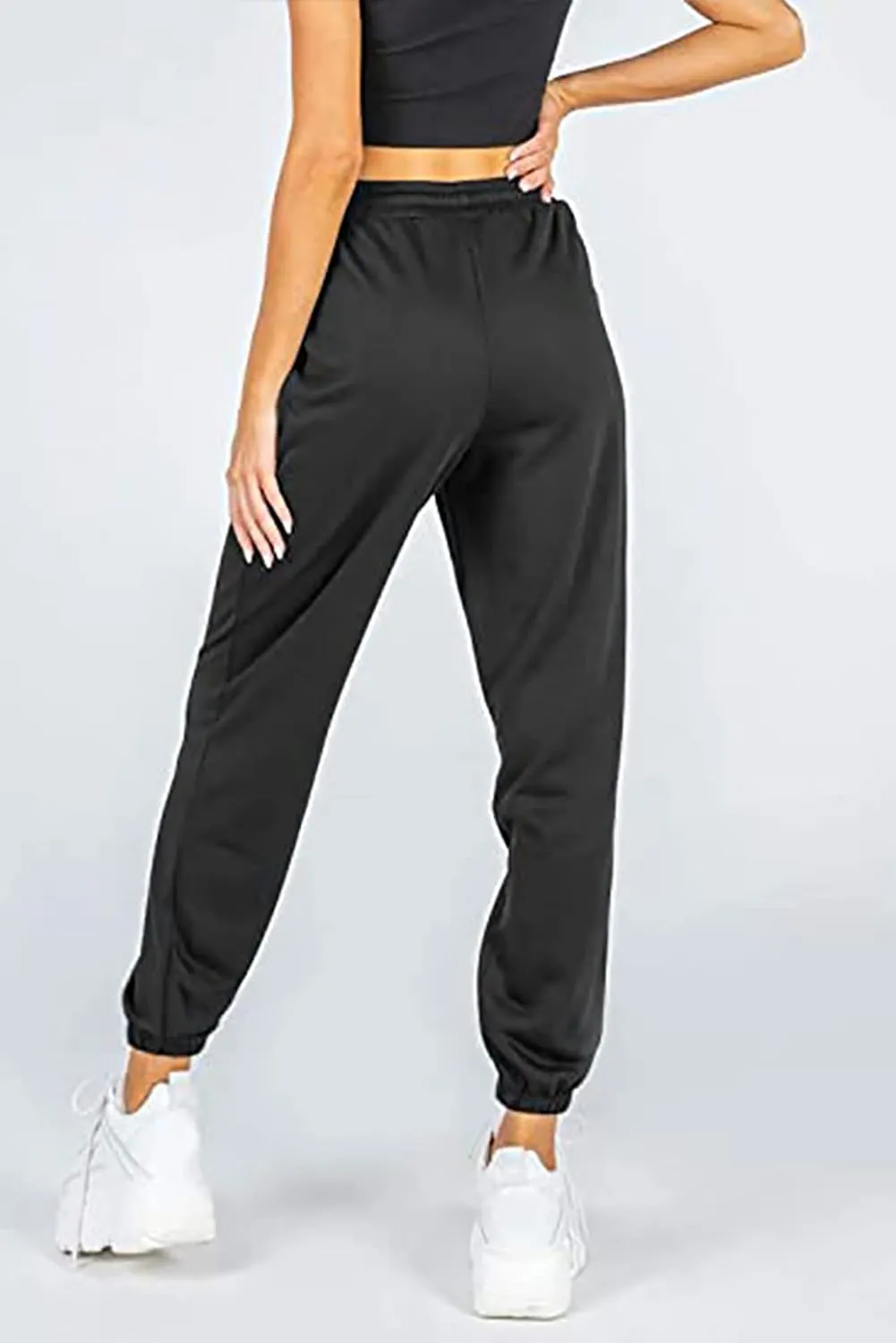MESLIMA Women's Solid Color Sweatpants Drawstring Jogger Pants Cinch Bottom Casual Elastic Waist Workout Trousers