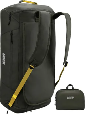 MIER Foldable Travel Duffle Backpack Lightweight Large Duffel Bag with Shoes Compartment for Traveling Camping Hiking Weekender for Men Women Water & Wear Resistant, Green, Extra Large