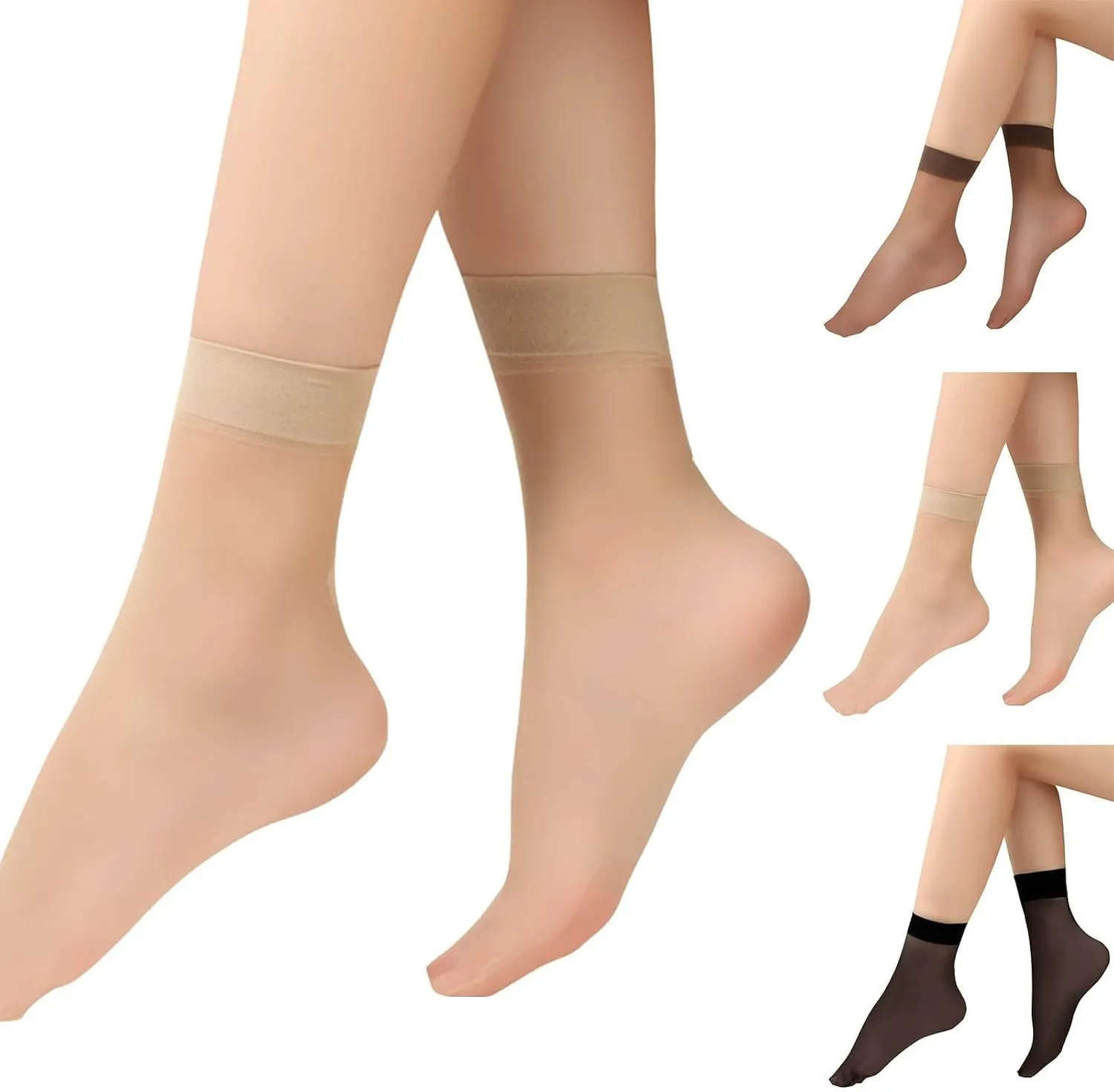 No Show Socks For Women 10Pairs Sheer Ankle Sock Lady Nylon Socks For Women Ankle High Sock Sheer Ankle Running