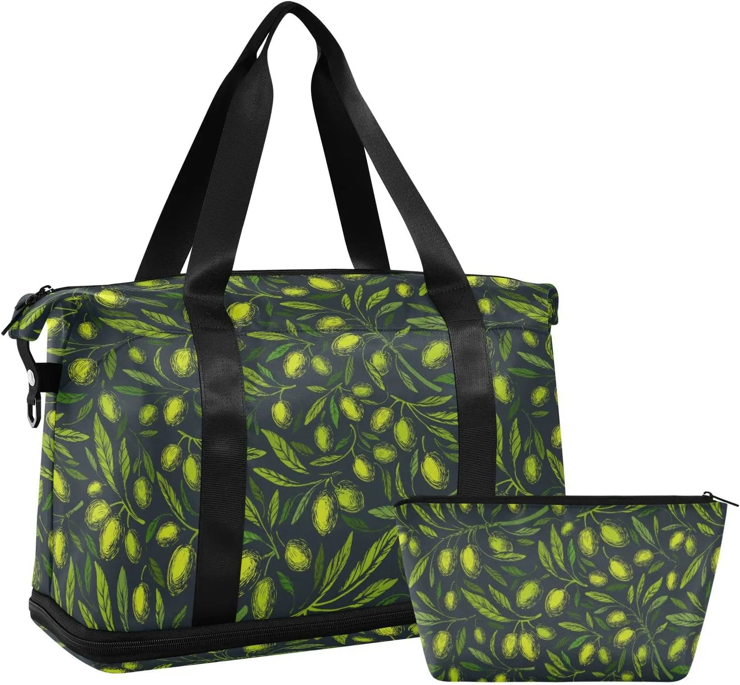 Olive Duffel Gym Bag for Women Sports Travel Duffel Bag Sports Gym Bag with Shoes Compartment Overnight Luggage Mommy Bag for Labor and Delivery