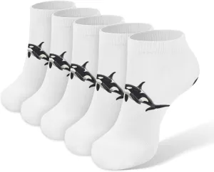 Orca Killer Whale 5 Pairs Low Cut Ankle Socks for Men Women Athletic Running Socks No Show Breathable