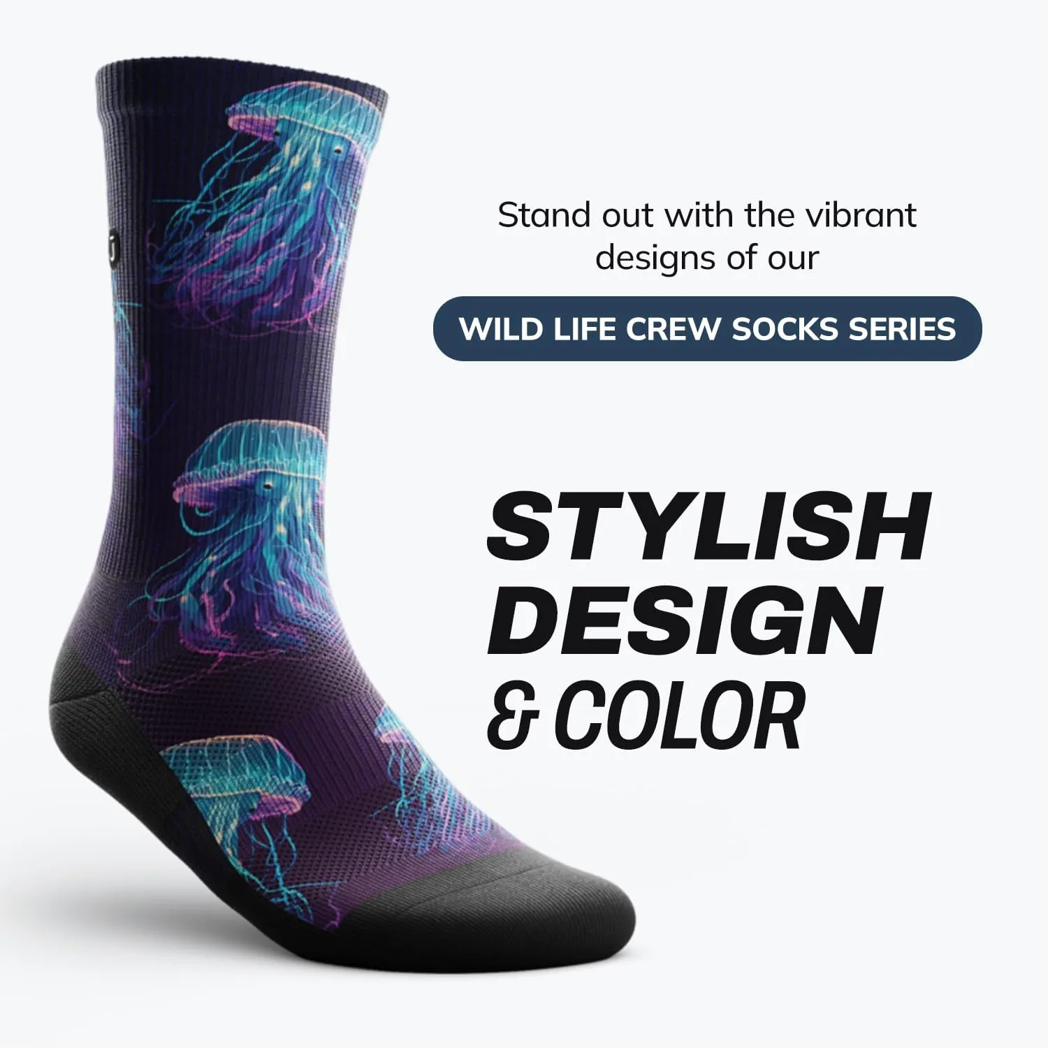 Outway Crew Socks for Men & Women, Breathable, Moisture-Wicking Athletic Socks with Arch Support, Colorful, Durable Blend