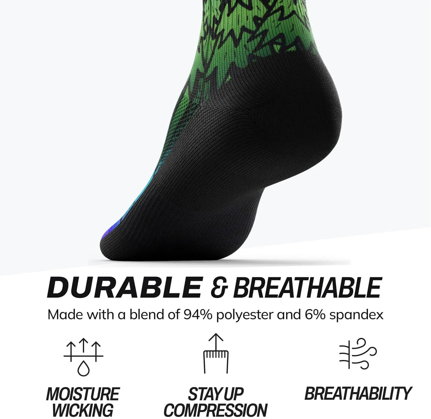 Outway Novelty Crew Socks for Men & Women, Breathable, Moisture-Wicking Athletic Calf Socks with Arch Support