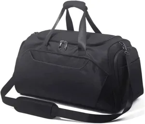 Portable Sports Tote Bag, Sports Gym Bag with Shoes Compartment, Travel Duffel Bag for Men and Women, Suitable for Fitness Exercise and Outdoor Travel (Black)