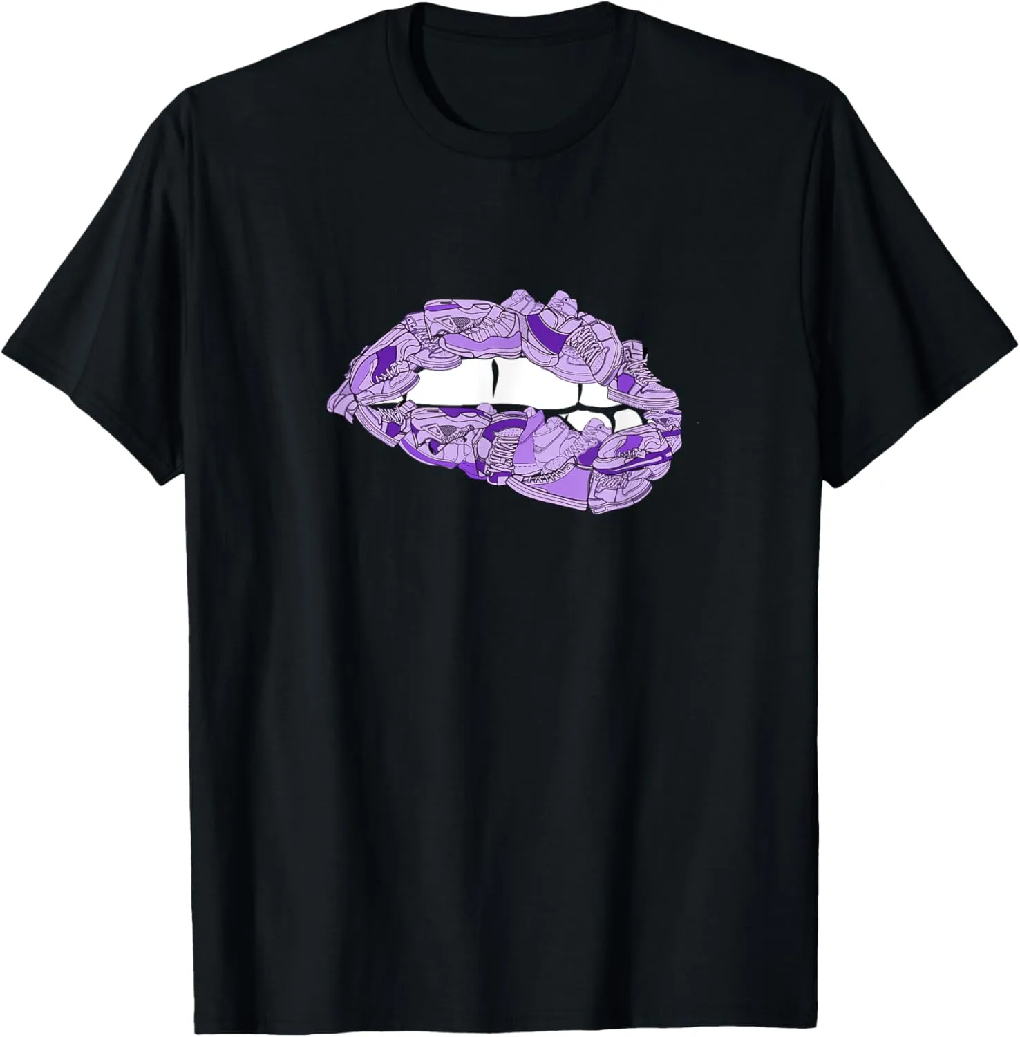 Purple Female Sneakerhead Sneaker Lips Purple T-Shirt