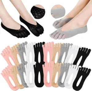 Ramede 20 Pairs Orthopedic Compression Toe Socks for Women No Show Toe Sock with Gel Tab Yoga Separator Sock Breathable Sweat