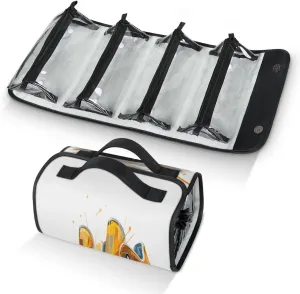 Skateboarding Shoes Travel Toiletry Bag Cosmetic Bag Organizer Foldable Waterproof Makeup Bags with 4 PVC Pouches Clear Travel Organizer Bags for Luggage Business Trip