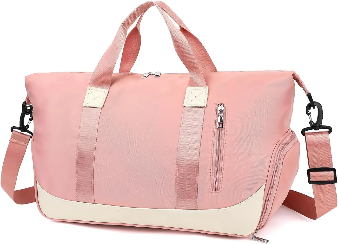 Small Sports Gym Bag,Travel Duffel Bag Weekender Bag with Wet Pocket & Shoes Compartment,Overnight Bag Carry on Bag for Travel Yoga Workout, Pink, Sport