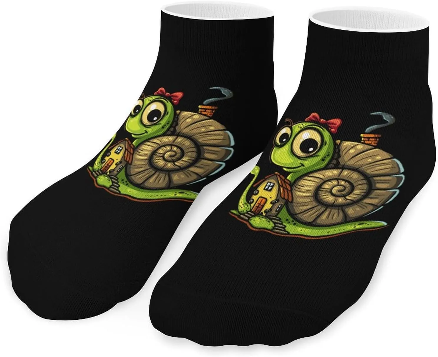 Snail with Shell House Cute Ankle Socks 1 Pairs Low Cut No Show Sock Breathable Stocking for Men Women