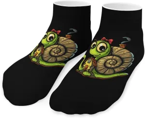 Snail with Shell House Cute Ankle Socks 1 Pairs Low Cut No Show Sock Breathable Stocking for Men Women