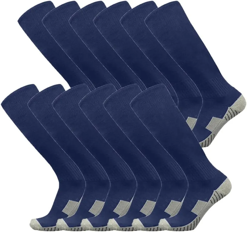 Soccer Socks 3/12 Pairs Team-Sport Knee High Breathable Football Socks for Men Youth Kids Boys