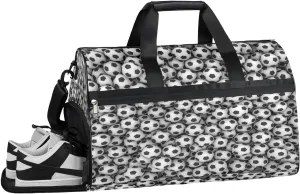 Soccer Sports Gym Bag with Wet Pocket & Shoes Compartment Waterproof Workout Duffel Bag for Women and Men Weekender Overnight Duffle Bag Travel Carry-on Tote