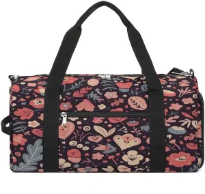 Sport Gym Bag for Women Men with Shoes Compartment And Wet Pocket,Valentine's Day Elements Pattern Travel Duffel Bag for Travel, Sports, Fitness, Workout